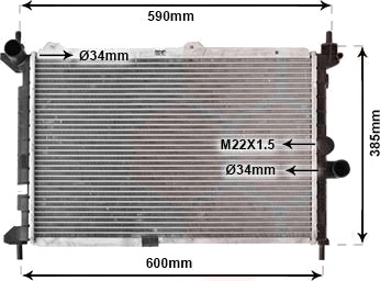 VAN WEZEL 37002266 Radiator motorkjøling