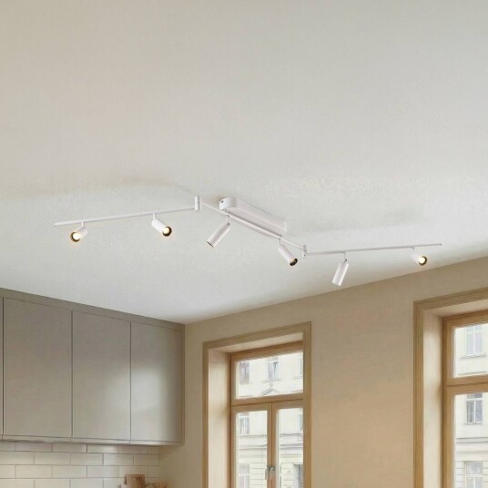 LED taklampe Eldrin Lindby Hvit / opal Stue / spisestue Metall Moderne