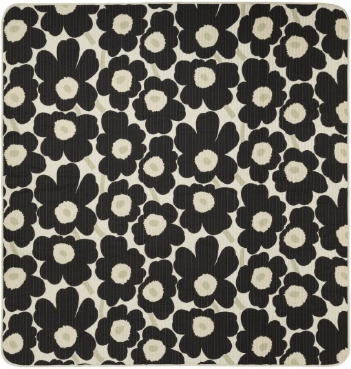 Marimekko Unikko sengeteppe 260x260 cm Charcoal sand Marimekko Unikko sengeteppe 260x260 cm Charcoal sand