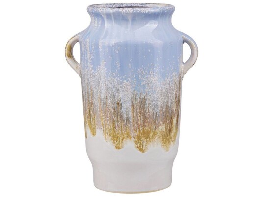 Beliani Vase 25 Cm Blå Gerrha