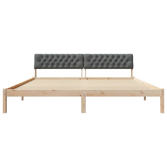 Sengestamme brun og mørkegrå 200 x 200 cm Heltre furu