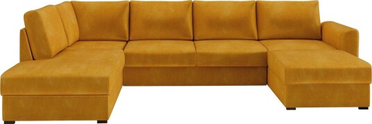 Taberk Sofa med Sjeselong og Divan 4 seter Gul
