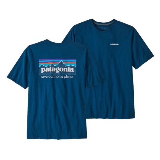 Patagonia M´S P-6 Mission Organic T-Shirt Herre, LMBE Lagom Blue, L Patagonia M´S P-6 Mission Organic T-Shirt Herre, LMBE Lagom Blue, L