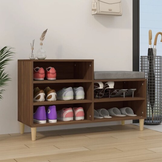 vidaXL Skoskap brun eik 102x36x60 cm konstruert tre vidaXL Skoskap brun eik 102x36x60 cm konstruert tre
