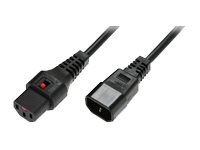 MicroConnect - Strømforlengelseskabel - IEC 60320 C14 til power IEC 60320 C13 - 1 m - svart