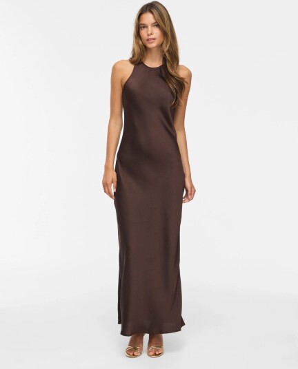 Vila Viravenna S/L Ankle Dress Noos/Oc Brown 38