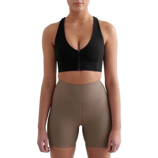 Aim'n - Sports-BH Ribbed Performance Zipped - Svart
