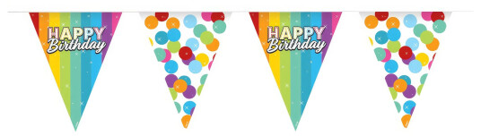 Folat BV Flaggirlander Happy Birthday Rainbow