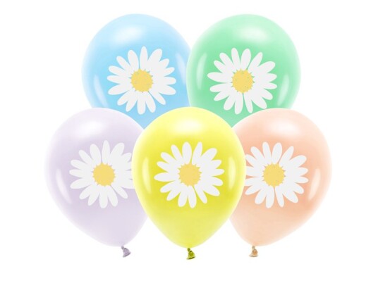 5 stk 30 cm Ballonger Pastellfargede Ballonger med Blomstermotiv