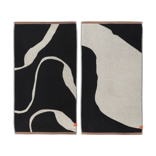 Mette Ditmer Nova Arte gjestehåndkle 40 x 55 cm 2-pakning Black-offwhite Mette Ditmer Nova Arte gjestehåndkle 40 x 55 cm 2-pakning Black-offwhite