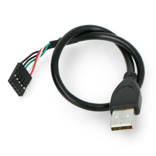 USB-A kabel med 1x5-pin goldpin hunnkontakt 0,3 m USB-A kabel med 1x5-pin goldpin hunnkontakt 0,3 m