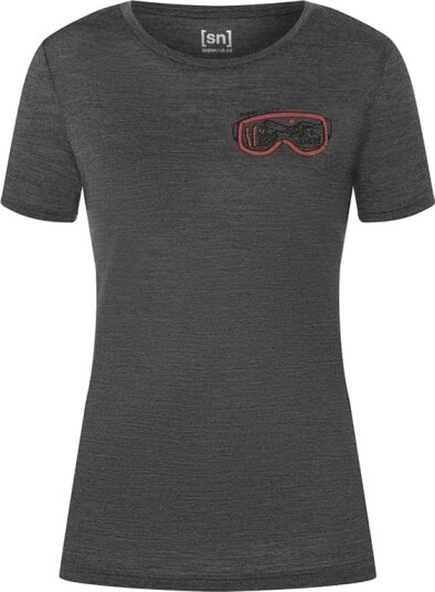 Super.natural Goggle Tee Women Black/Red/Silver
