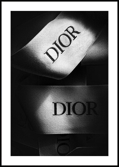 Dior Fashion Ribbons Black & White Plakat Plakat / 50x70cm