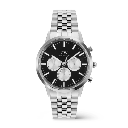 Daniel Wellington DW Watch Iconic Chronograph Arch 5 Link Onyx Panda Silver 42mm Daniel Wellington DW Watch Iconic Chronograph Arch 5 Link Onyx Panda Silver 42mm