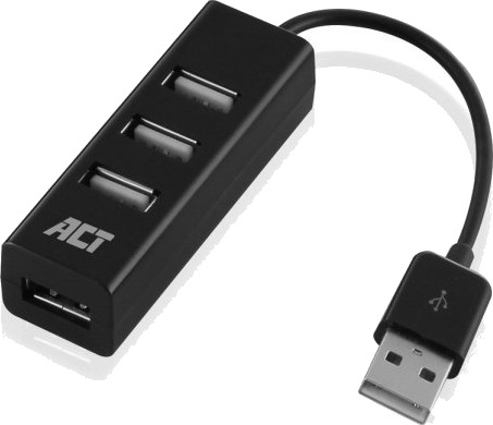 Act Ac6205 Usb 2.0 Grensesnitt-Hub 480 Mbit/Svart Ac6205