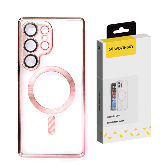 Wozinsky Electroplated MagSafe-deksel for Samsung Galaxy S25+ Rosa