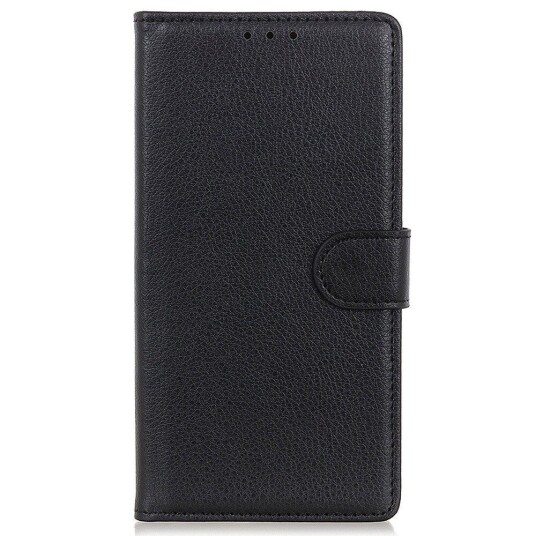 INCOVER Samsung Galaxy S23 Ultra PU Litchi Skin Flip Deksel med Lommebok - Svart