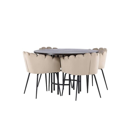 Venture Home Spisegruppe Venture Home Copenhagen Ø 115 cm med 4 Limhamn Stoler GR23200