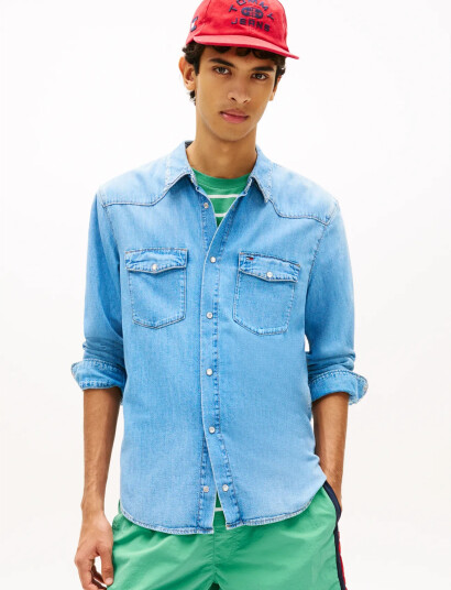 Tommy Jeans Tjm Regular Western Shirt Bj8018 Blue XL Tommy Jeans Tjm Regular Western Shirt Bj8018 Blue XL