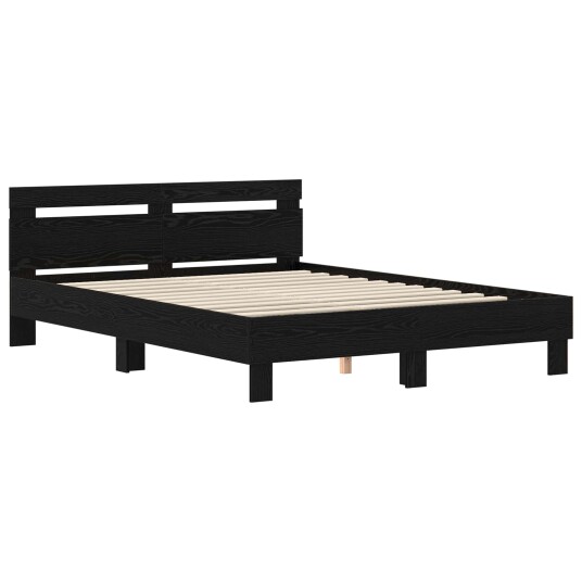 Sengestamme Svart Eik 160 x 200 cm Konstruert tre Sengestamme Svart Eik 160 x 200 cm Konstruert tre