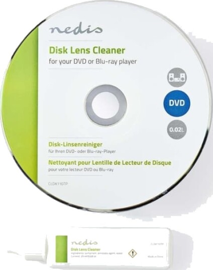 Nedis Disc Lens Cleaner | Rengjørings disc | 20 ml | BluRay spiller / DVD spiller