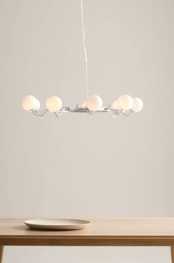CURVY taklampe Nickel satin