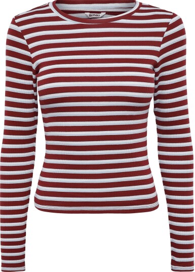 Monki Tight Ribbed Long Sleeve Burgundy L Monki Tight Ribbed Long Sleeve Burgundy L