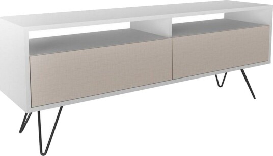 Anvor TV-benk 140 cm - Hvit/Beige