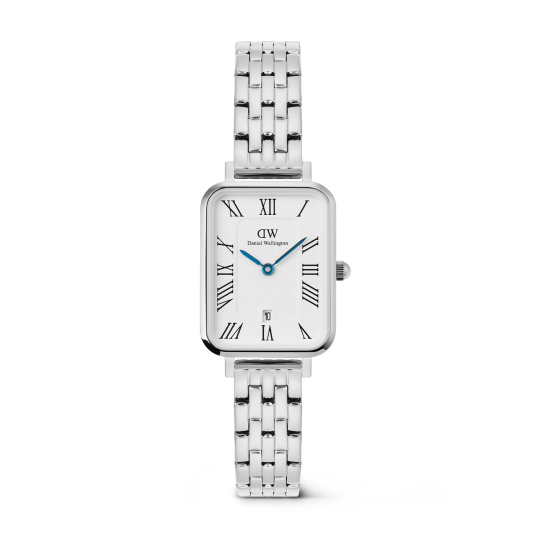 Daniel Wellington DW Watch Quadro Roman Numerals Date 5 link Silver 20x26mm Daniel Wellington DW Watch Quadro Roman Numerals Date 5 link Silver 20x26mm