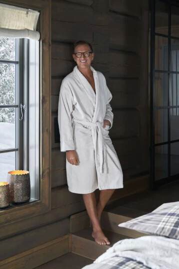 Halvor Bakke Verbier badekåpe L/XL Beige / Pure cashmere Halvor Bakke Verbier badekåpe L/XL Beige / Pure cashmere