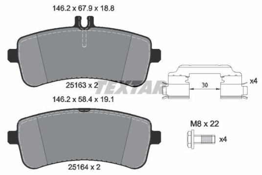 Bremseklosser TEXTAR 2516302 Bremseklosser TEXTAR 2516302