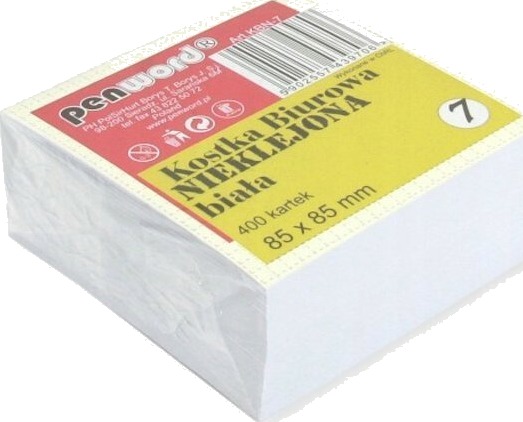 Polsirhurt Skriveblokk Uten Lim 400 Ark 85X85x35 Mm Hvit Kbn 07 Polsirhurt Skriveblokk Uten Lim 400 Ark 85X85x35 Mm Hvit Kbn 07