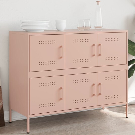 Skjenker rosa 100,5x39x79 cm stål 8721102390593