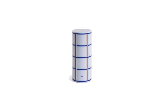 HAY Column Candle blokklys medium 20 cm Light blue blue bordeaux and silver