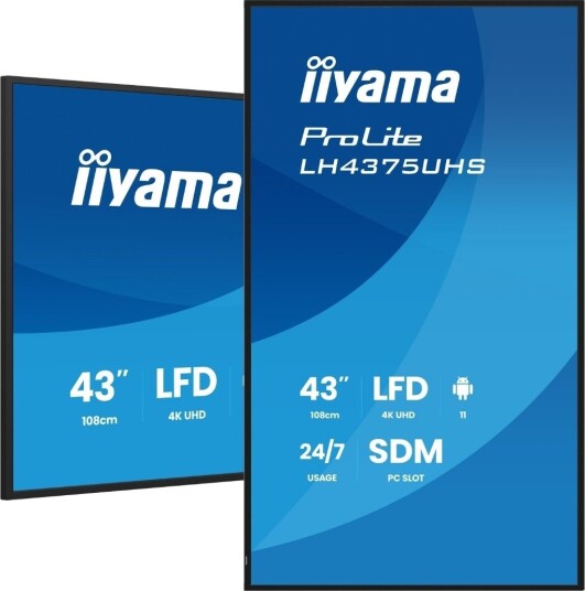iiyama ProLite LH4375UHS-B2AG 43" Class (42.5" viewable) LED-backlit LCD display - 4K - for digital signage iiyama ProLite LH4375UHS-B2AG 43" Class (42.5" viewable) LED-backlit LCD display - 4K - for digital signage
