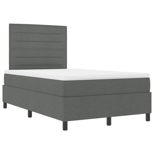 Box Spring Seng med Madrass Mørk Grå 120x200 cm Stoff Box Spring Seng med Madrass Mørk Grå 120x200 cm Stoff