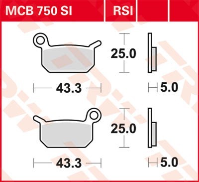 Bremseklosser TRW MCB750SI