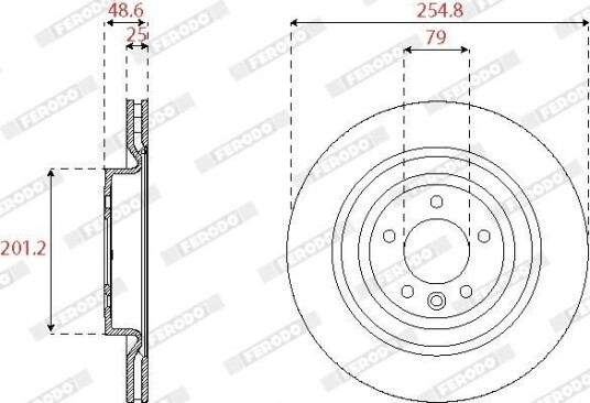 Bremseskive FERODO DDF2550C-1 Bremseskive FERODO DDF2550C-1