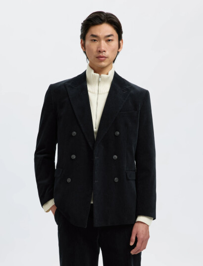 Selected Slhreg-Duca Corduroy Db Peak Blz - Navy - 54 Selected Slhreg-Duca Corduroy Db Peak Blz - Navy - 54