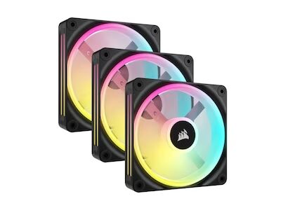 Corsair iCUE LINK QX120 RGB 120mm Viftepakke - 3 stk. Sort med PWM og LED