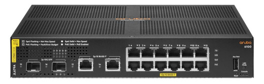 Hewlett Packard Enterprise Aruba 6100 12G CL4 2SFP+ 139W Swch Hewlett Packard Enterprise Aruba 6100 12G CL4 2SFP+ 139W Swch