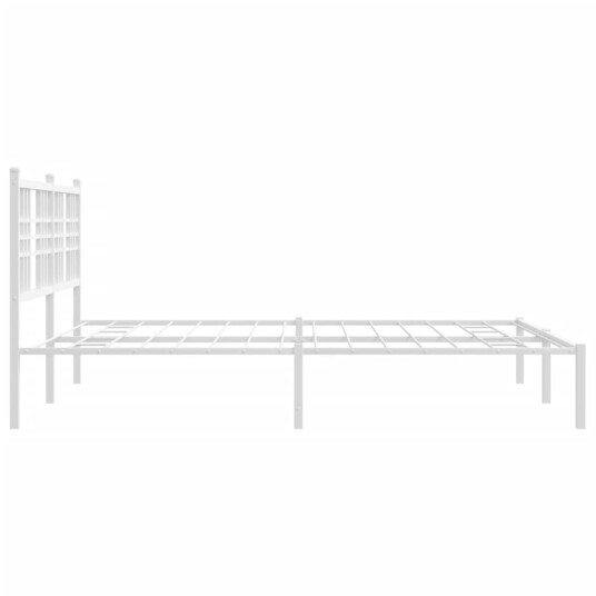 Sengeramme i metall med sengegavl hvit 160x200 cm 8721012373402