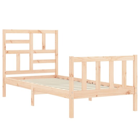 vidaXL Sengeramme med hodegavl 90x200 cm heltre