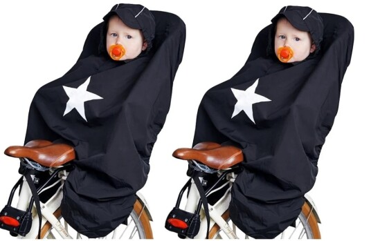 Babytrold 2 x Raincover for Bicycle Seat Black