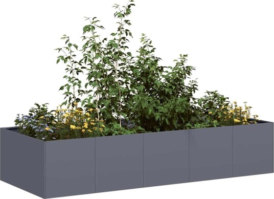 Plantekasse antrasitt 200x80x40 cm stål