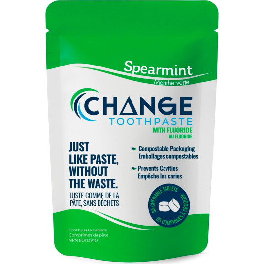 Hydroxyapatit Tannpasta Tabletter CHANGE Xylitol Spearmint med Fluor 65 stk. Hydroxyapatit Tannpasta Tabletter CHANGE Xylitol Spearmint med Fluor 65 stk.