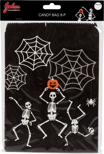 Hisab Joker Godteriposer Halloween Skjelett 8-pakning 64475
