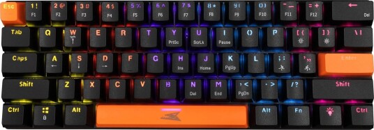 Baracuda Dolphin BGK-03121 Mekanisk Gamingtastatur 61 Taster Blue Switches RGB USB Svart