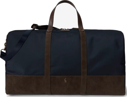 Polo Ralph Lauren Suede-Trim Duffel Bag - NEWPORT NAVY/BROW - One Size