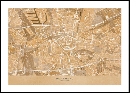 Sepia vintage map of Dortmund Germany Plakat Plakat / 30x40cm Sepia vintage map of Dortmund Germany Plakat Plakat / 30x40cm